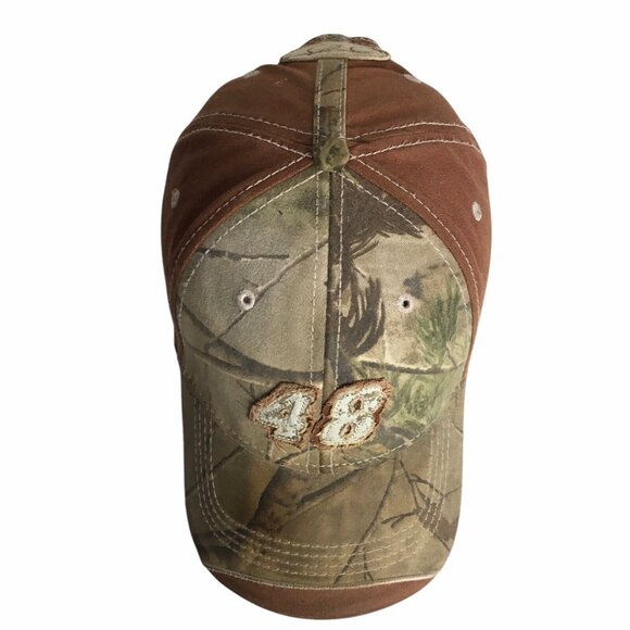 NASCAR Jimmie Johnson 48 Trucker Camo Baseball Cap Hat Strapback Distressed - Picture 5 of 7